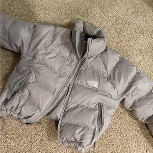 The North Face Light Gray Puffer Jacket
